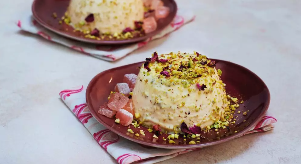 Pistachio and rose panna cotta recipe
