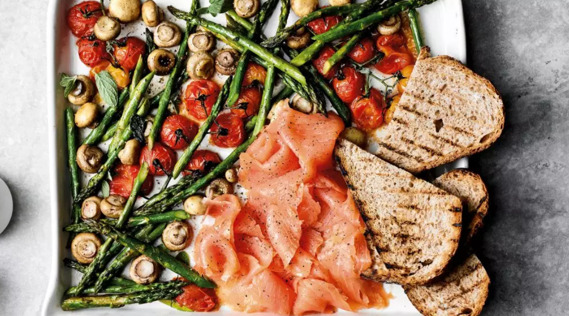 Savoury all-in-one breakfast traybake recipe