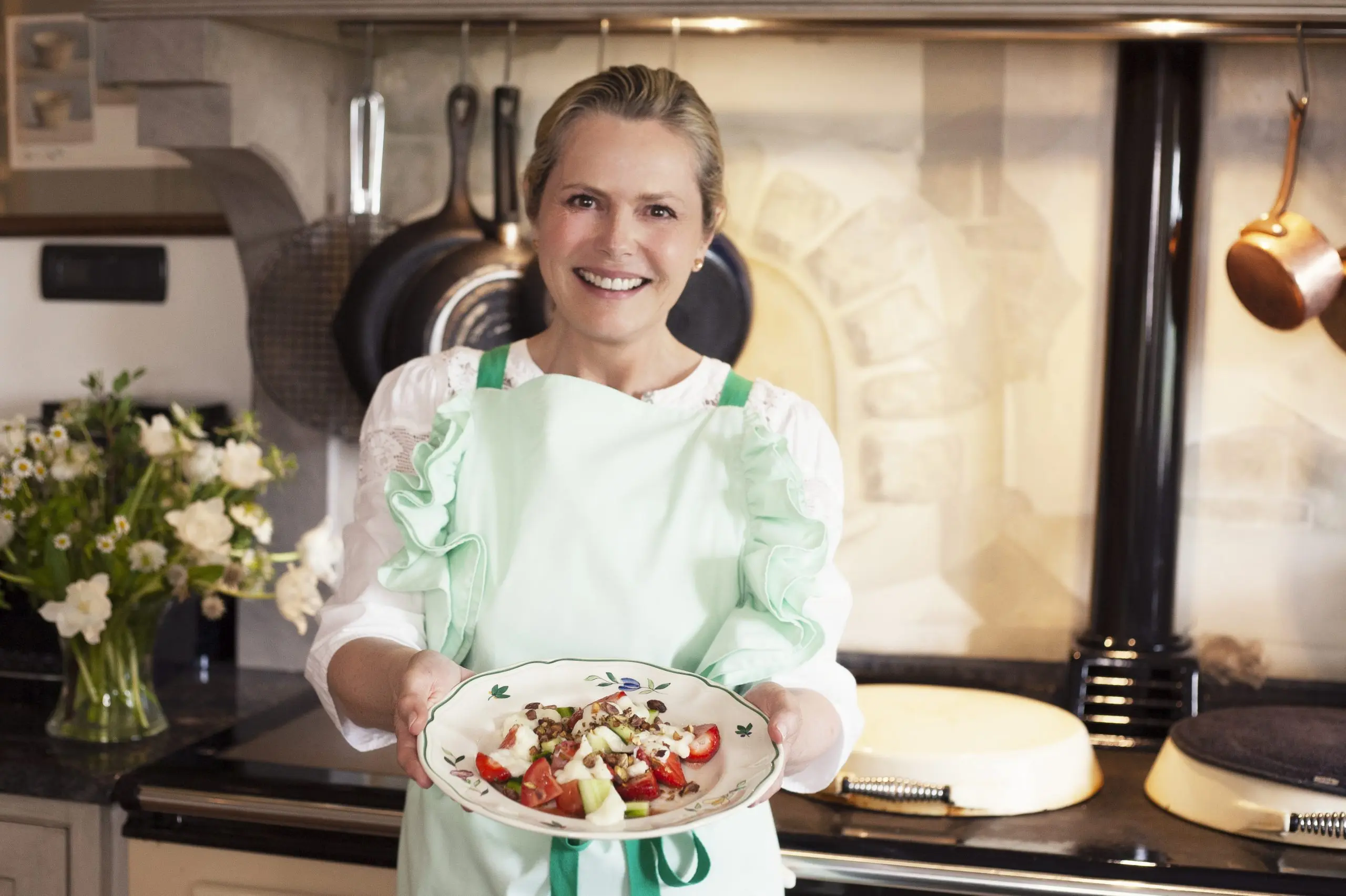 Strawberry, cucumber and pistachio salad with halloumi recipe