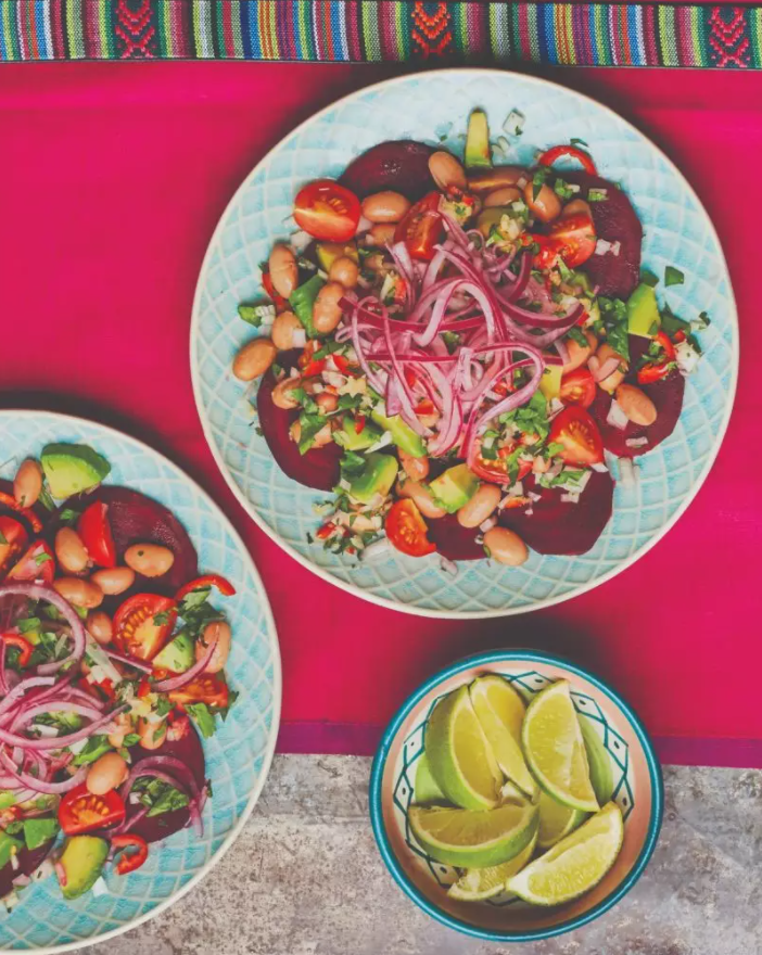 Peruvian borlotti bean and avocado salad recipe