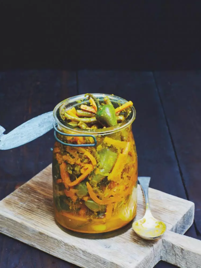 Sri Lankan pickle with spicy vegetable