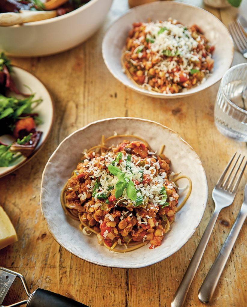 Quick and easy vegetarian lentil Bolognese recipe