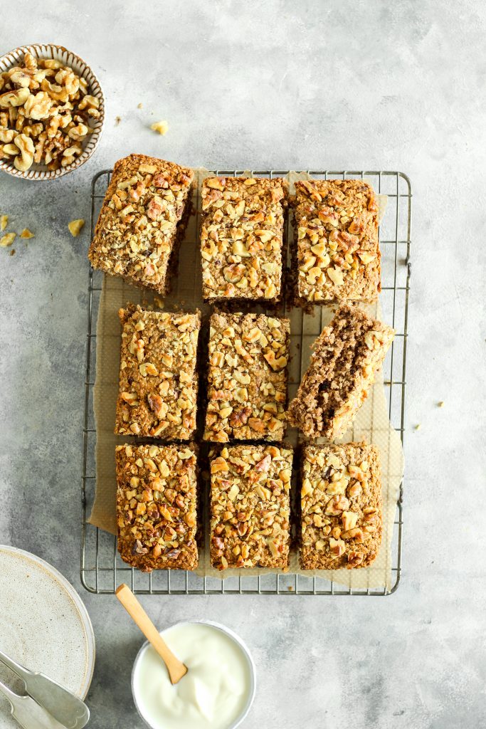 Walnut and banana traybake recipe