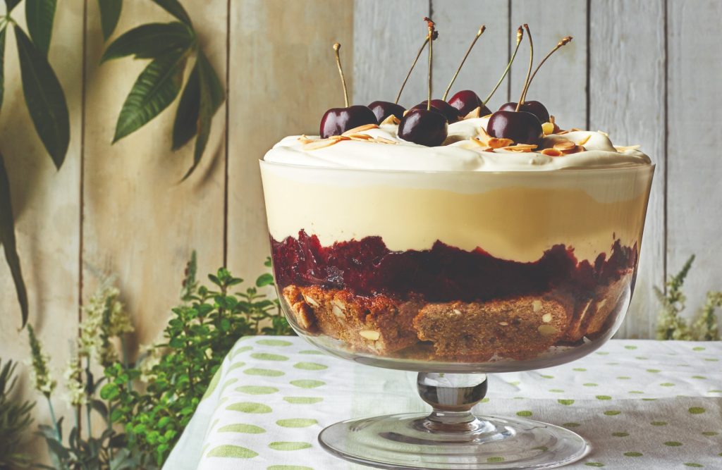 Cherry and almond trifle recipe