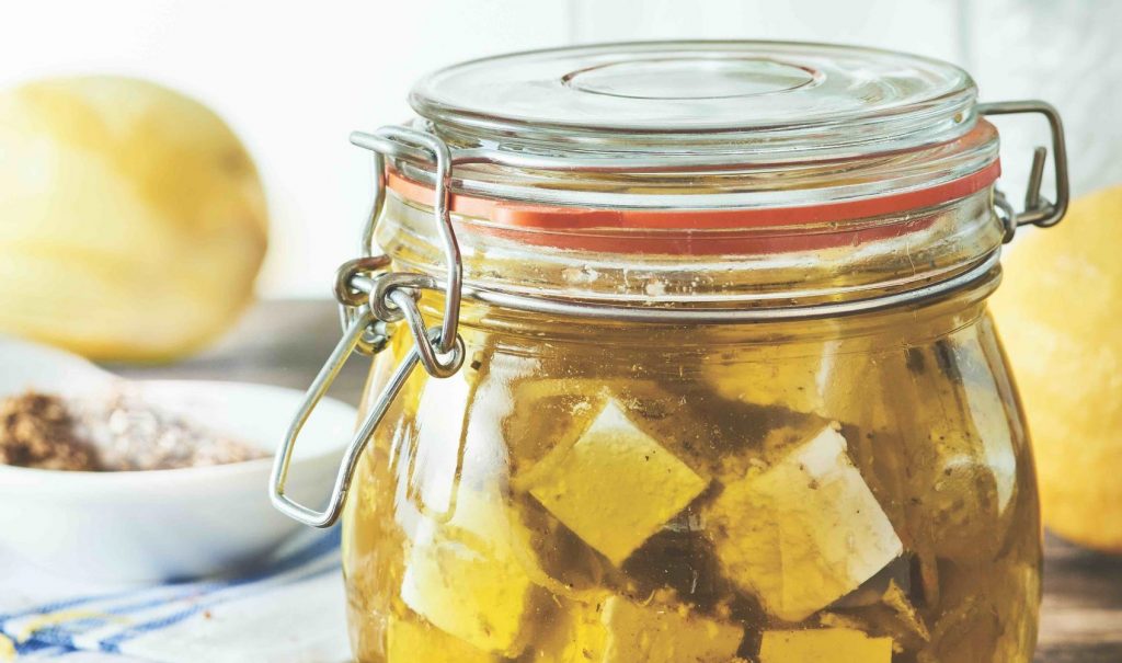 Feta cheese preserved in olive oil recipe