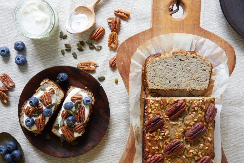 Gluten-free coconut and pecan breakfast loaf