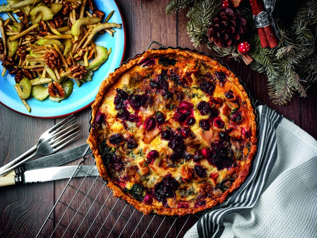 Turkey, cranberry and stilton tart recipe