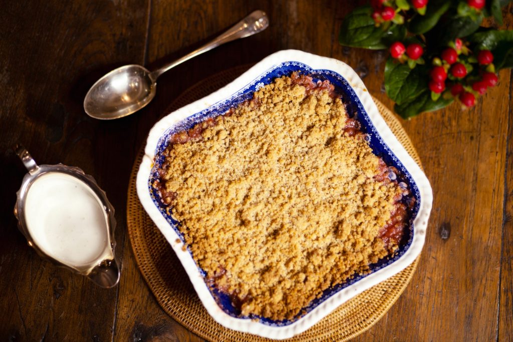 Gluten-free, low-sugar fruit crumble recipe