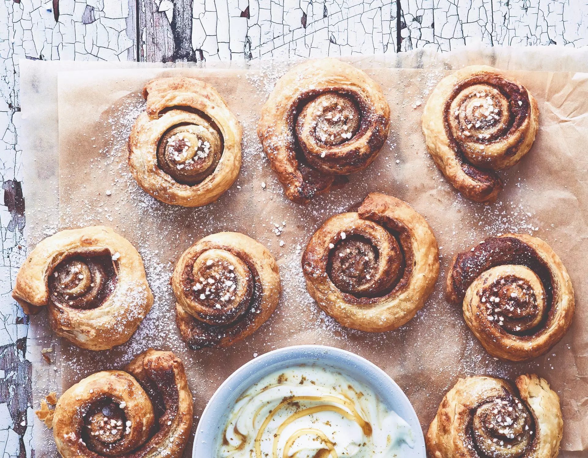 Cinnamon swirl recipe with dipping yoghurt