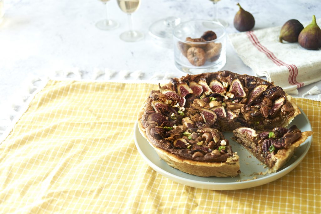 Autumnal fig and nut tart recipe
