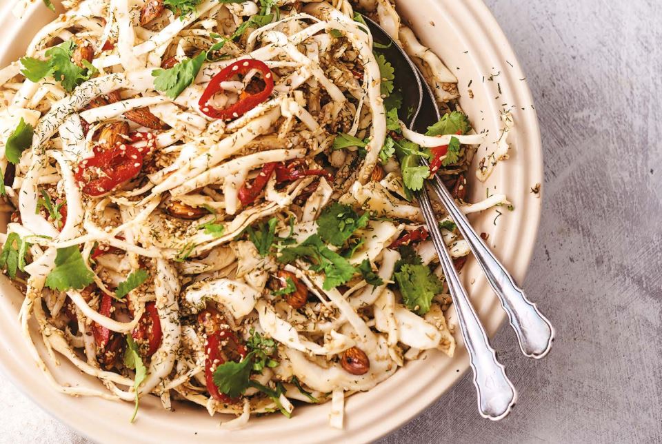 Sesame cabbage slaw recipe for a tasty side dish