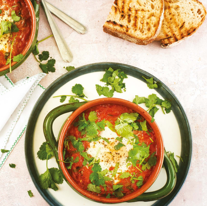 Coriander and tomato shakshuka recipe