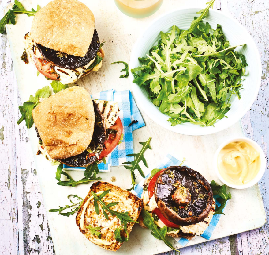 Vegetarian mushroom and halloumi burger recipe