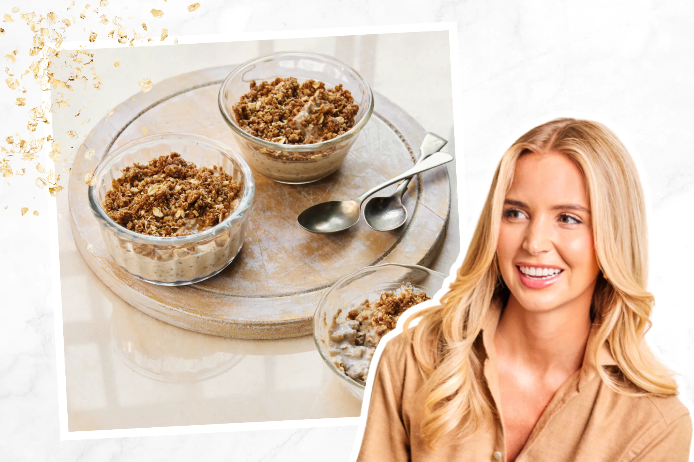 Emily English’s recipe for apple crumble overnight oats